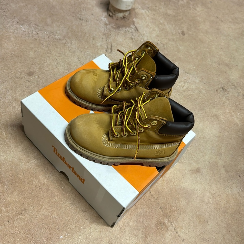 Kids Toddler Timberlands Premium 6 in Waterproof Boot Wheat Nubuck